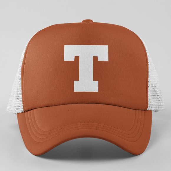 NEW Texas Longhorns Block T Logo Foam Trucker Snapback Hat Burnt Dark Orange - Picture 1 of 2